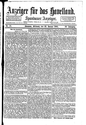 Anzeiger für das Havelland vom 22.01.1908
