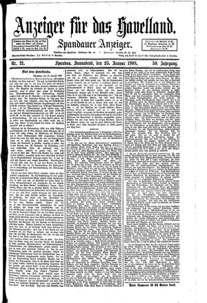 Anzeiger für das Havelland vom 25.01.1908