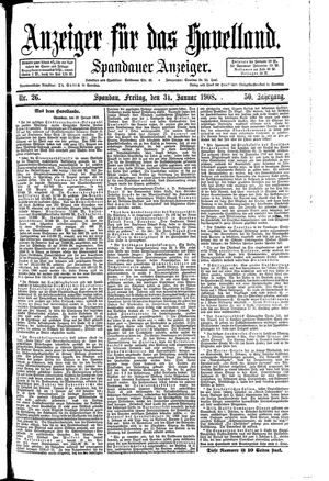 Anzeiger für das Havelland vom 31.01.1908