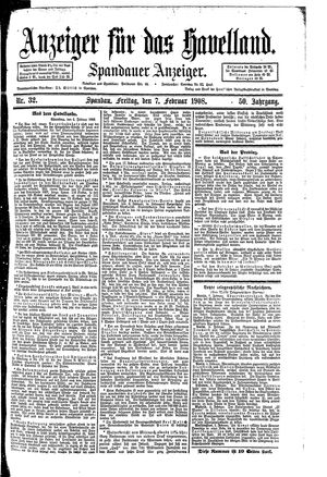 Anzeiger für das Havelland vom 07.02.1908