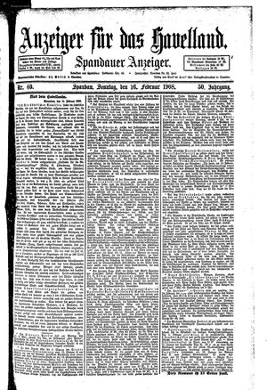 Anzeiger für das Havelland vom 16.02.1908