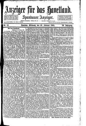 Anzeiger für das Havelland vom 19.02.1908