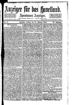 Anzeiger für das Havelland vom 21.02.1908