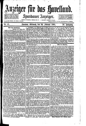 Anzeiger für das Havelland vom 26.02.1908