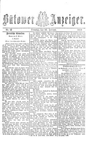 Bütower Anzeiger vom 12.02.1889