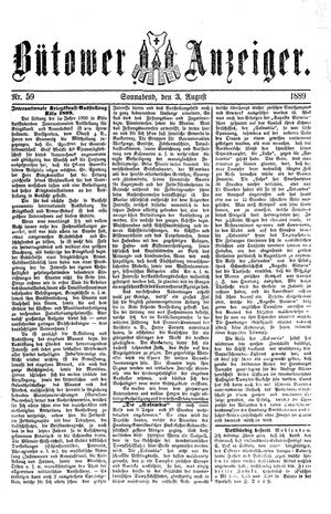 Bütower Anzeiger vom 03.08.1889