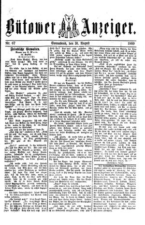 Bütower Anzeiger vom 31.08.1889