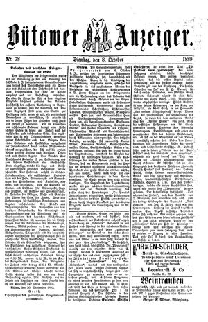 Bütower Anzeiger on Oct 8, 1889
