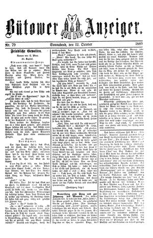 Bütower Anzeiger vom 12.10.1889