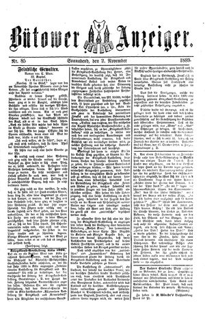 Bütower Anzeiger vom 02.11.1889