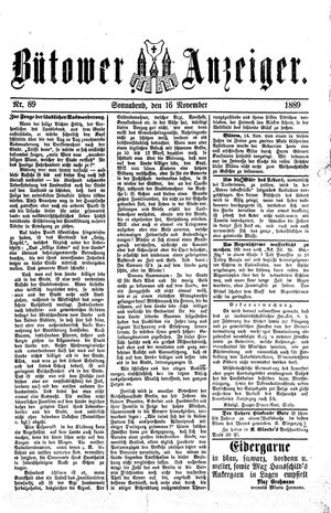 Bütower Anzeiger vom 16.11.1889