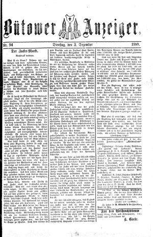 Bütower Anzeiger vom 03.12.1889