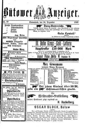 Bütower Anzeiger vom 14.12.1889