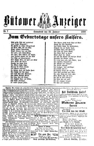 Bütower Anzeiger on Jan 25, 1890