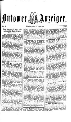 Bütower Anzeiger vom 25.02.1890