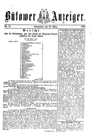 Bütower Anzeiger on Mar 15, 1890