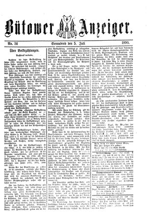 Bütower Anzeiger vom 05.07.1890