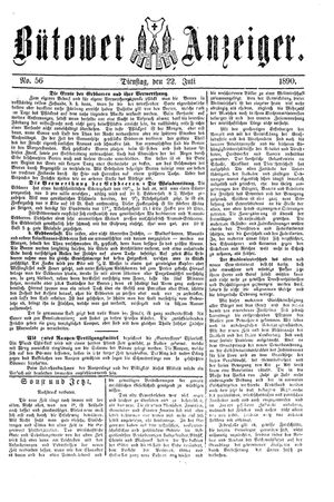 Bütower Anzeiger vom 22.07.1890