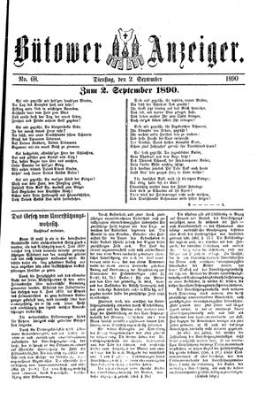 Bütower Anzeiger vom 02.09.1890