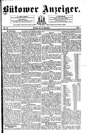Bütower Anzeiger vom 14.11.1890
