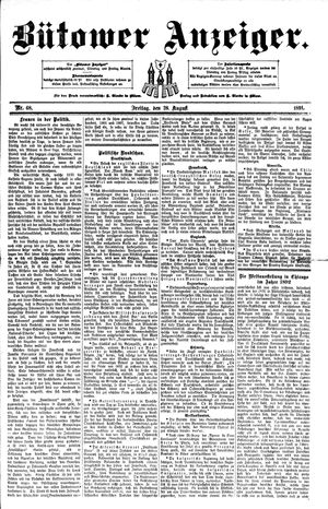 Bütower Anzeiger vom 28.08.1891