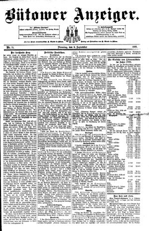 Bütower Anzeiger vom 08.09.1891