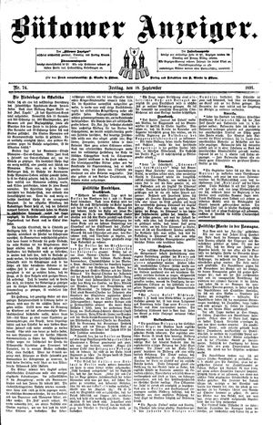 Bütower Anzeiger vom 18.09.1891