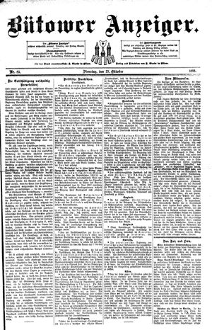 Bütower Anzeiger vom 27.10.1891