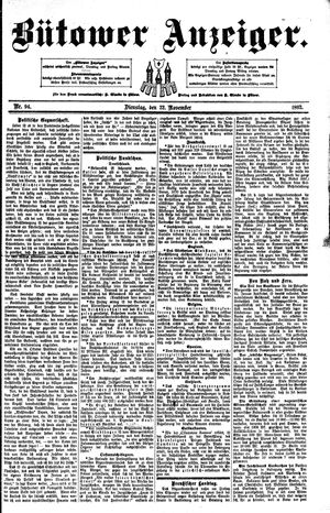 Bütower Anzeiger on Nov 22, 1892
