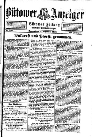 Bütower Anzeiger on Dec 7, 1916