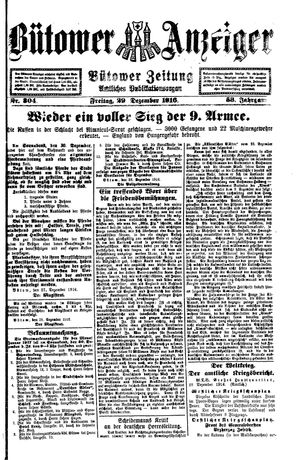 Bütower Anzeiger on Dec 29, 1916