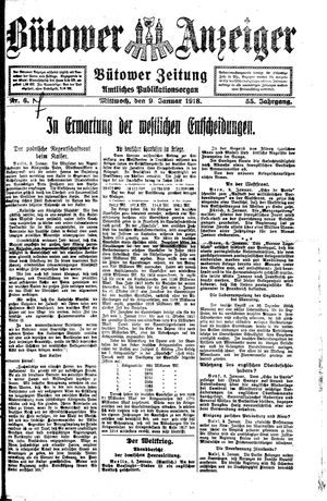 Bütower Anzeiger on Jan 9, 1918
