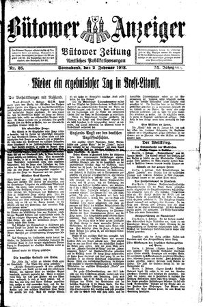 Bütower Anzeiger on Feb 2, 1918
