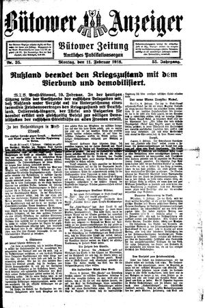 Bütower Anzeiger vom 11.02.1918