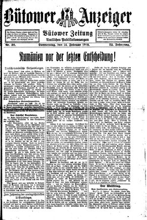 Bütower Anzeiger vom 14.02.1918