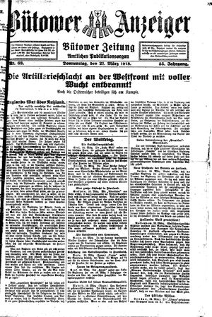Bütower Anzeiger on Mar 21, 1918