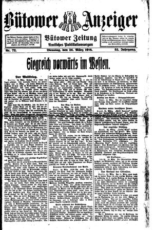 Bütower Anzeiger vom 26.03.1918
