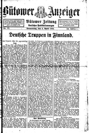 Bütower Anzeiger on Apr 4, 1918