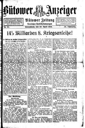 Bütower Anzeiger on Apr 20, 1918