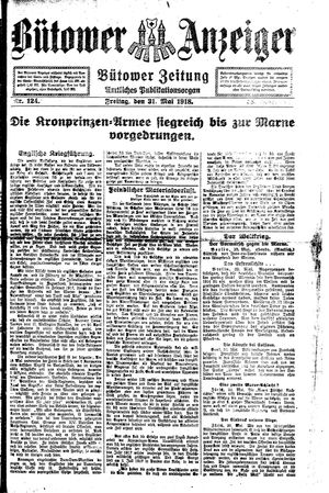 Bütower Anzeiger vom 31.05.1918