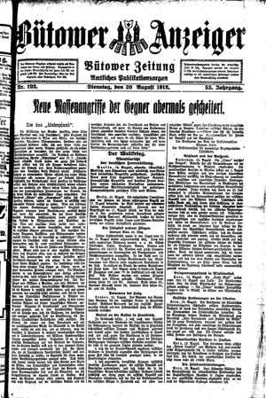 Bütower Anzeiger vom 20.08.1918