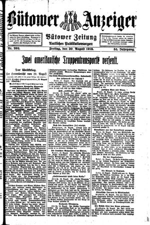 Bütower Anzeiger vom 30.08.1918