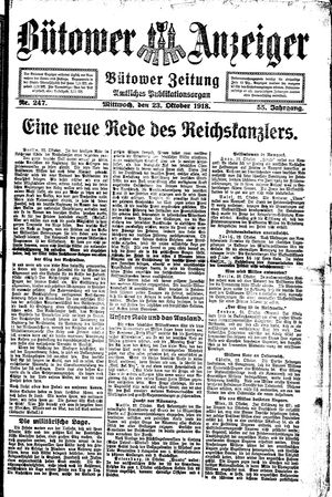Bütower Anzeiger vom 23.10.1918
