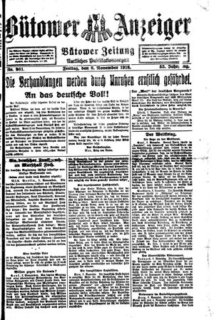 Bütower Anzeiger on Nov 8, 1918