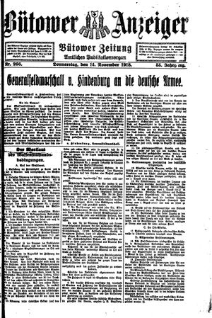 Bütower Anzeiger vom 14.11.1918