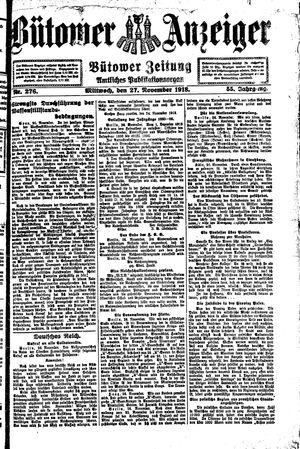 Bütower Anzeiger vom 27.11.1918