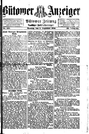 Bütower Anzeiger vom 02.12.1918