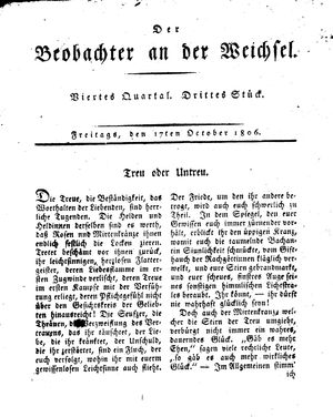 Der Beobachter an der Weichsel vom 17.10.1806