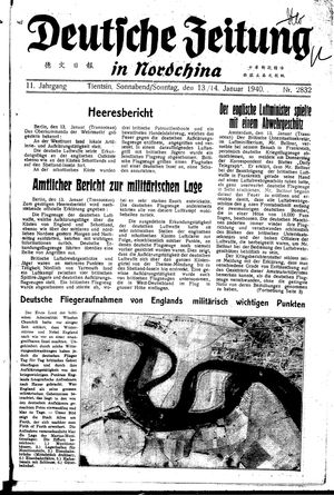 Deutsche Zeitung in Nordchina vom 13.01.1940