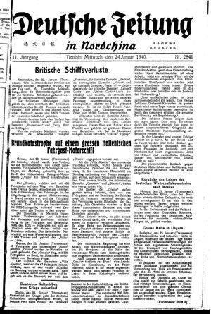 Deutsche Zeitung in Nordchina vom 23.01.1940